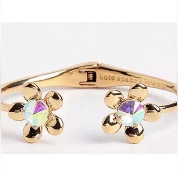 🆕 KATE SPADE SUNSET BLOOM AB Crystal Bangle Bracelet-$88-NEW W/CARD! - Picture 1 of 6